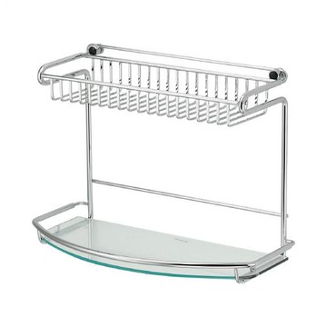 DAYDAY #304雙層置物架(扁型線條、強化玻璃6MM) (ST3268)