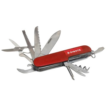 DIBOTE 迪伯特 戶外多功能12合1瑞士刀 紅色  1個
