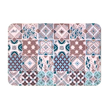 STYLE_G 時代家居 吸水奈米絨軟式硅藻土地墊 468g  58 x 38cm  雅典花磚  1個  不鏽鋼色