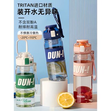 運動水杯大容量男耐高溫學生2025新款防摔女塑料杯子上學專用水壺