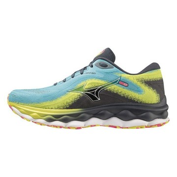 Mizuno Wave Sky 7 男 慢跑鞋 運動 路跑 緩震 透氣 耐磨 美津濃 藍黃灰 [J1GC230203]