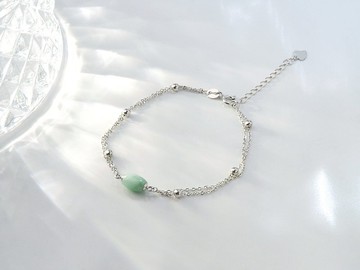 綠精靈 | 路路通 / 銀鍊金鍊 / 單件款 | 天然A貨翡翠手鍊