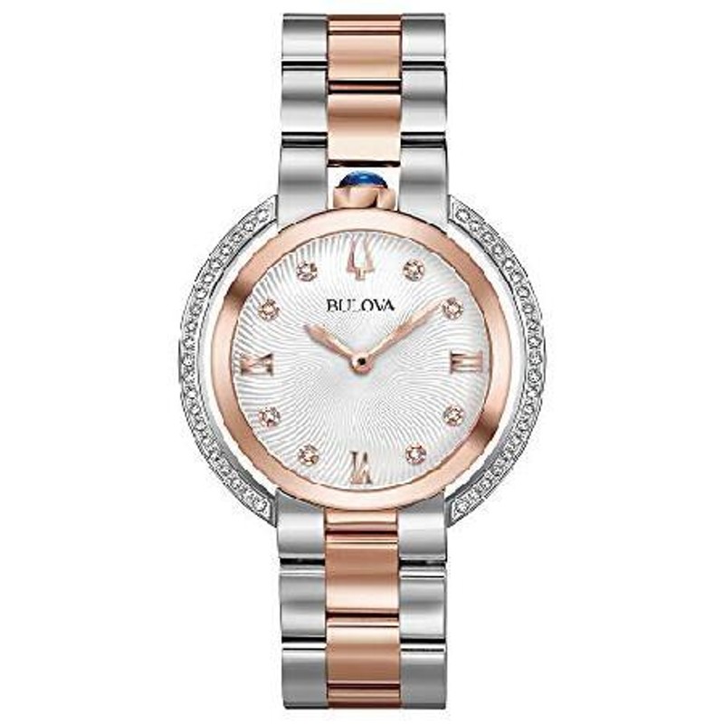 Bulova Rubaiyat Quartz Ladies Watch, Stainless Steel Diamond Silver-Tone  (Model: 96R225)