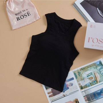 【ROSE IS A ROSE】削肩背心(黑)-多尺寸可選