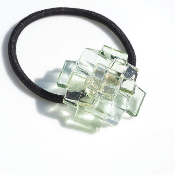 繡球花玻璃 (紫陽花【綠色】) 髮膠【可改為小馬鉤】【預約製作】