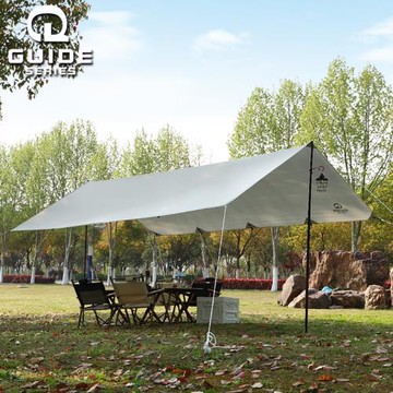 步林山野戶外涂銀天幕露營沙灘超大防曬防水牛津布帳篷車載涼棚布