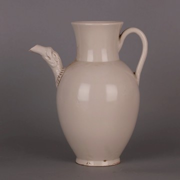 宋 邢窯白釉龍嘴壺 仿出土瓷器古玩古董手工博古架裝飾收藏擺件品