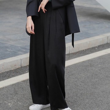 休閒長褲闊腿褲-高腰直筒寬鬆舒適女褲子3色73xh18【獨家進口】【米蘭精品】