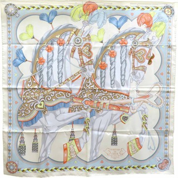 HERMES 愛馬仕 黃色 Harnais de Cœur 絲綢 絲巾 90 【二手名牌BRAND OFF】