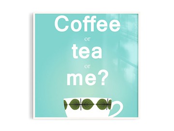 Coffee or me?丨插畫/掛畫/海報/台灣製原木畫框/A4/尺寸可