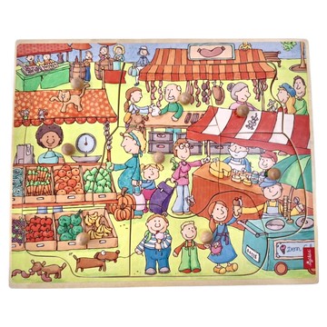 sigikid 益智市集 木頭拼圖 Set 8片  1盒