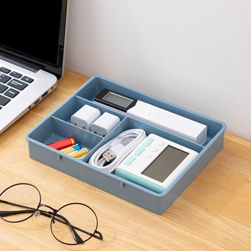 洛陽牡丹 可疊加4分格桌面整理盒家用抽屜小物件分類收納盒化妝品整理格盒