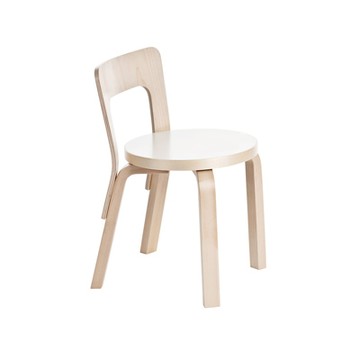 Children's Chair N65 兒童椅（原木腳、白椅面）