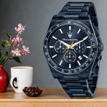 MASERATI 瑪莎拉蒂 Velocità系列 三眼計時手錶-43mm  R8873652008