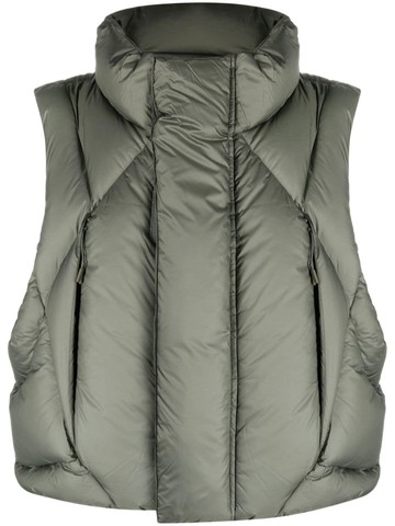 ENTIRE STUDIOS - quilted high-neck gilet - unisex - Polyester/Nylon/Duck Down/Duck Feathers - XXL - Green