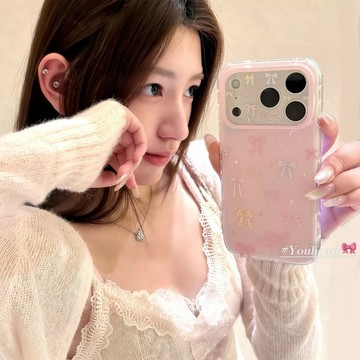 少女滿屏蝴蝶結適用蘋果17PROMAX手機殼iPhone15Plus軟殼14/13/12/11pro小清新