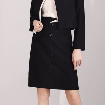 【MEDUSA】簡約壓褶設計款西裝短裙(M-XL) | 包臀短裙 上班穿搭