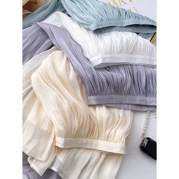 珠光氣質白色紗裙半身裙女夏季人魚姬中長款裙子流光高腰a字傘裙