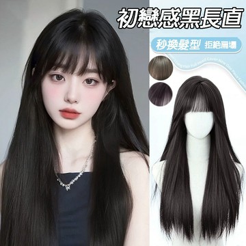 [台灣急速到貨] 日系假髮 女生網紅全頭套 現貨 長款直髮 自然逼真蓬鬆 韓系氣質修臉 日常長髮 整頂式假髮 顯白顯臉小