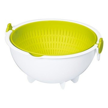 KOKUBO 小久保 可旋轉圓型瀝水籃組 180度蓋上蓋子 充分去除水分 預防果蠅孳生  綠色  小  1組
