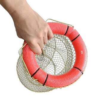 【可開發票】滿109出貨 RTI浮水魚護摺疊鋼絲魚護魚簍網兜漁護漁網裝魚不鏽鋼絲魚籠魚護