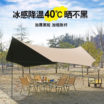 【超強防曬 一秒展開】天幕帳 黑膠全遮陽 沙灘帳 露營天幕 車邊天幕 黑膠天幕 蝶型天幕 穹頂客廳帳