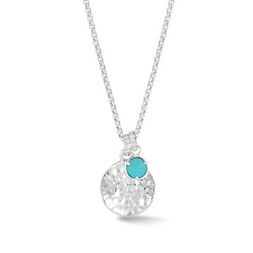 Hammered Disc & Turquoise Array Pendant