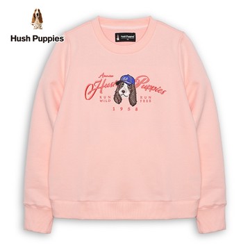 Hush Puppies 上衣 女裝簡約造型英文字棒球帽狗長袖上衣