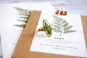 森林系戒指 | 植物 押花 | 聖誕禮物 生日禮物 心思禮物 寄語