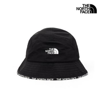 【The North Face 官方旗艦】 北面男女款黑色防風防潑水壓邊印花漁夫帽｜7WHAJK3