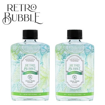 【任e購】RETRO BUBBLE-乳鐵亮白草本精品漱口水-經典Mojito (350ml/入 * 2入)
