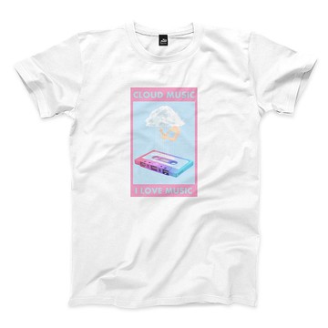 雲端下載音樂 - 白 - 中性版T恤