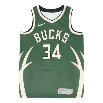 Nike NBA Retro Basketball Jersey/Vest SW Fan Edition Milwaukee Bucks Alphabet 34 Green Army green