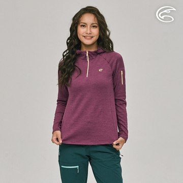 ADISI 女連帽透氣快乾保暖中層衣(手臂口袋) AL2221068 (S-XL)｜紫竹梅