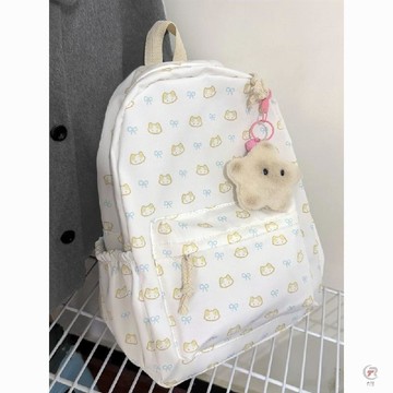 👜爆款書包👜 日系少女可愛雙肩包貓咪書包初中生溫柔小貓揹包印蝴蝶結小學生包書包 雙肩包 包包