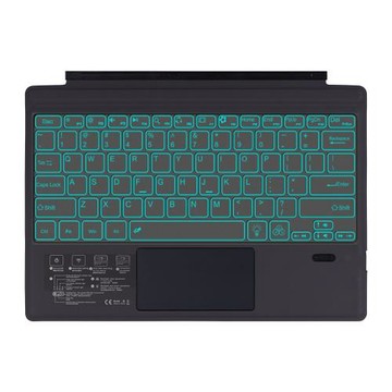 適用微軟surface pro34567藍牙鍵盤 pro2017七彩發光觸摸藍牙鍵盤