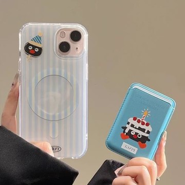 磁吸卡包可拆卸適用oppoA3/reno10/4se手機殼findx7/5pro網紅A56/32/57吸附K11x/97/93s/58軟套女藍色條紋