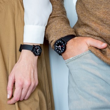 MONDAINE 瑞士國鐵 essence系列腕錶對錶組 - 黑 ( 32mm / 41mm )