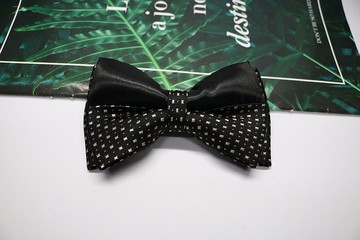 咖啡色繁星点点双层拼接领结/绅士风蝴蝶结