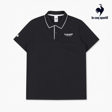 【LE COQ SPORTIF 法國公雞】女款黑色運動TRAINING短袖POLO衫LKT23643