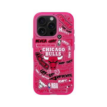 iPhone 16 Pro Clear 粉漾桃 - NBA - 塗鴉系列-芝加哥公牛 Chicago Bulls - Graffiti