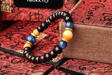 精品印尼料椰蒂手珠8x6mm 藍晶石 緬甸黃玉隔珠 客製化設計 手鍊