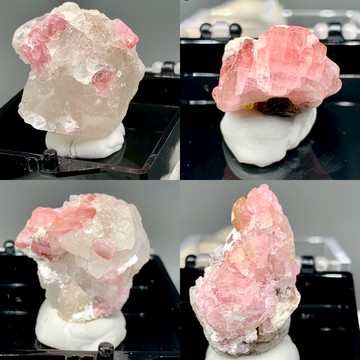 西瓜粉碧璽天然礦物晶體盒子礦石入門教學科普貓礦原石寶石小擺件