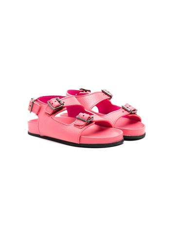 Gallucci Kids - double-buckle leather sandals - kids - Leather/Leather/Rubber - 20 - Pink