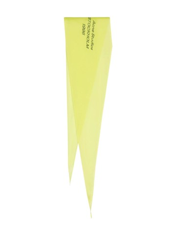 Acne Studios - logo-print silk scarf - unisex - Silk - One Size - Yellow