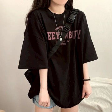 萬能搭必入單品！ 短袖 短袖上衣 日系上衣 oversize t恤 純棉 黑色上衣 韓國短袖 純棉 t恤 正肩 t恤