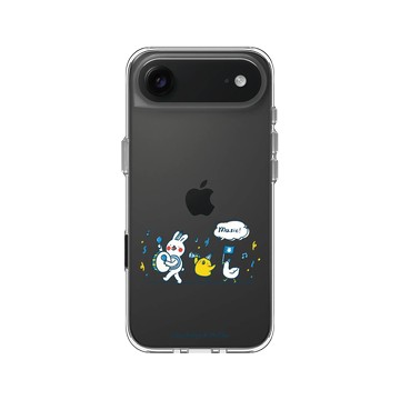 iPhone Air Clear Case（相機按鈕） 透明 - 懶散兔與啾先生 Lazy Rabbit and Mr.Chu - music!