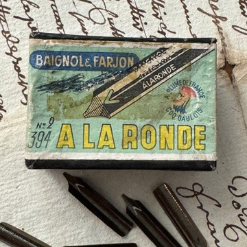 *50671-絕稀法國Baignol & Farjon 古董沾水筆尖空盒