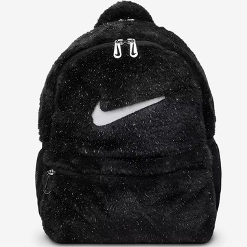 【NIKE耐吉】 Faux Fur 黑色可愛絨毛雙肩小包 成人小包學生書包時尚潮流後背包毛絨包包小孩背包(FZ1330010) 巨蟹座生日禮物 千元交換禮物 男生禮物