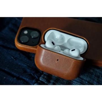 適用蘋果霍爾文Horween皮革airpodspro123代簡約耳機套KUDU油蠟瘋馬皮純色小眾藍牙耳機殼套